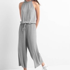 GAP halter gray wide leg cropped jumpsuit